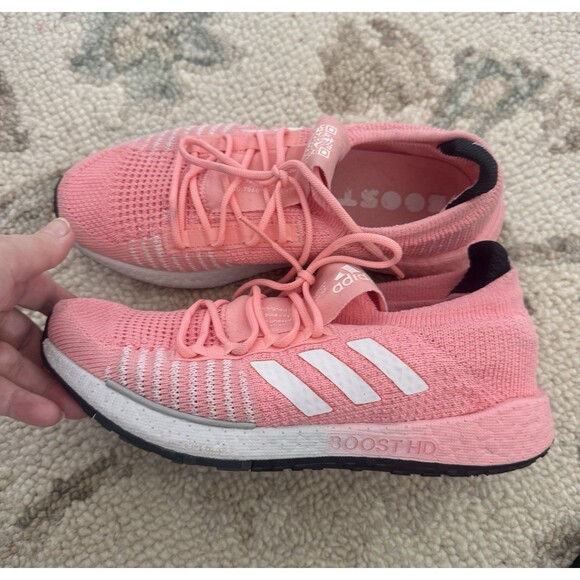 Adidas Athletic Boost HD Running Shoes Sneakers Size 7.5 Coral Pink - Picture 2 of 7